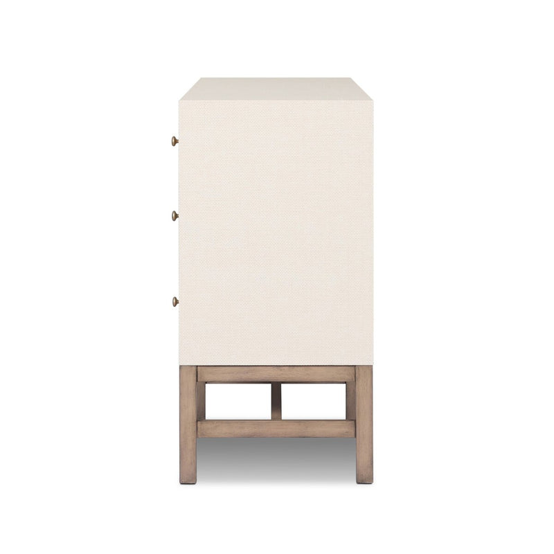 Fiona 6 Drawer Dresser - Ivory Painted Raffia