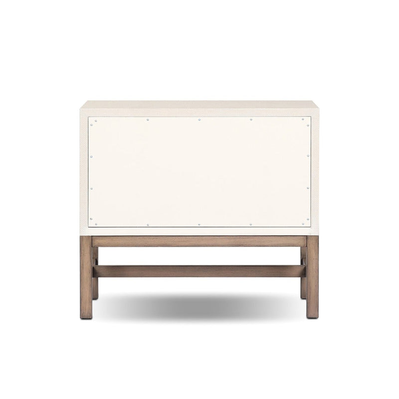 Fiona Nightstand - Ivory Painted Raffia