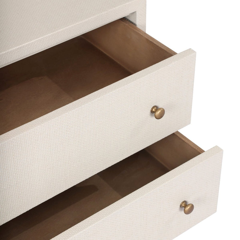 Fiona Nightstand - Ivory Painted Raffia
