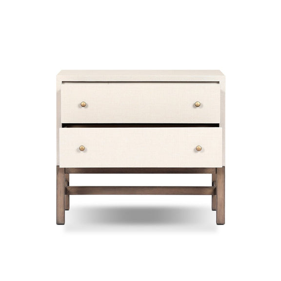 Fiona Nightstand - Ivory Painted Raffia