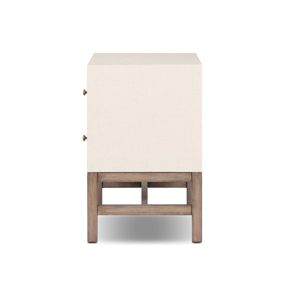 Fiona Nightstand - Ivory Painted Raffia