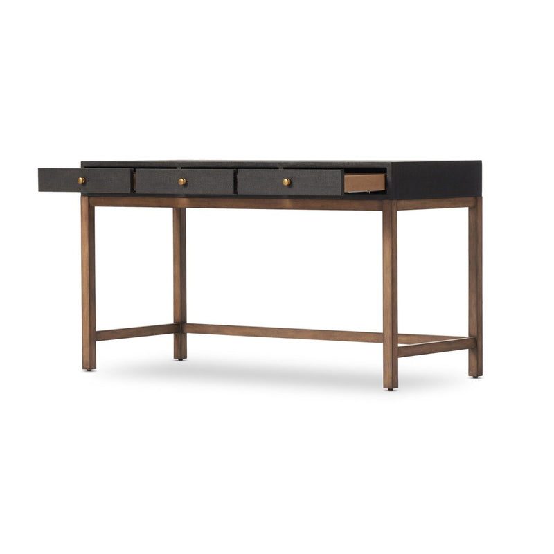 Fiona Desk - Black Raffia