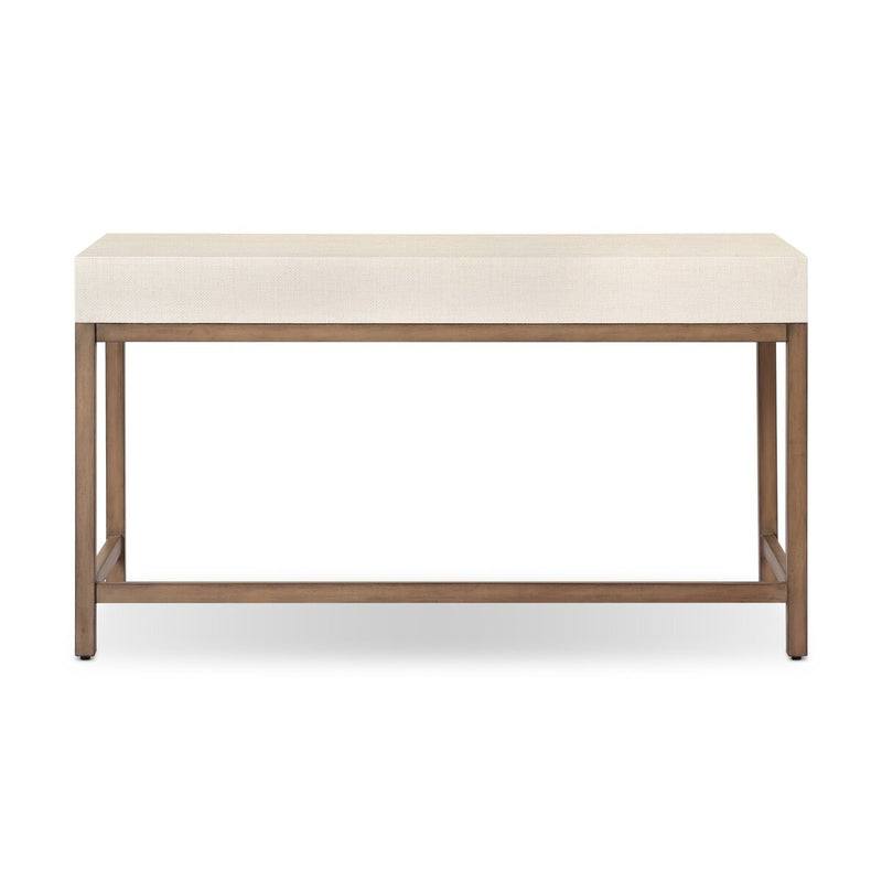 Fiona Desk - Ivory Painted Raffia
