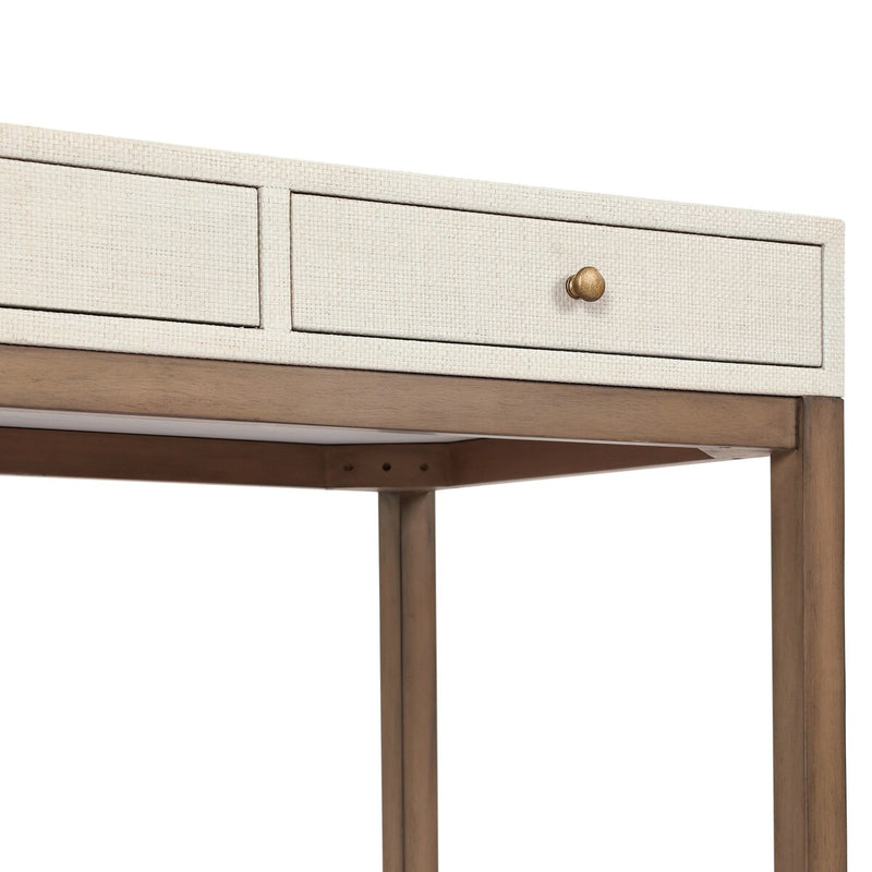 Fiona Desk - Ivory Painted Raffia