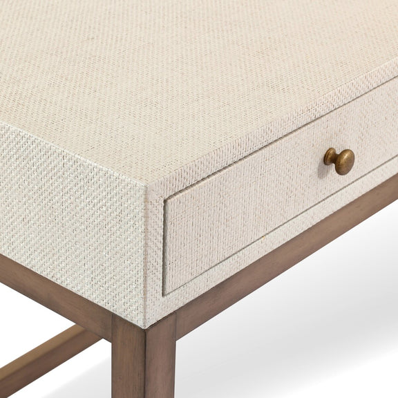 Fiona Desk - Ivory Painted Raffia