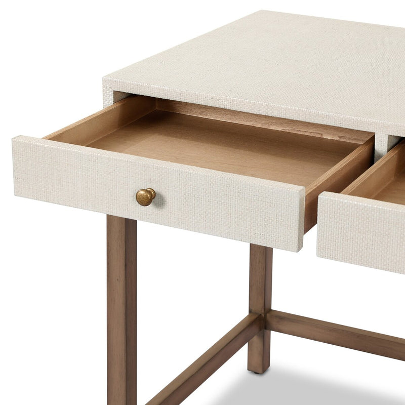 Fiona Desk - Ivory Painted Raffia