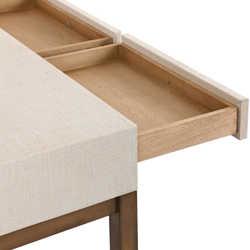Fiona Desk - Ivory Painted Raffia