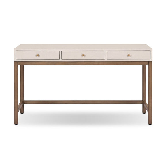 Fiona Desk - Ivory Painted Raffia
