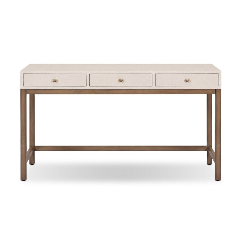 Fiona Desk - Ivory Painted Raffia