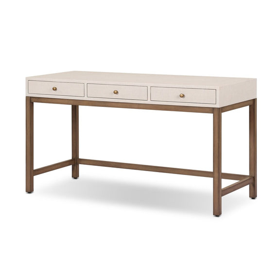 Fiona Desk - Ivory Painted Raffia