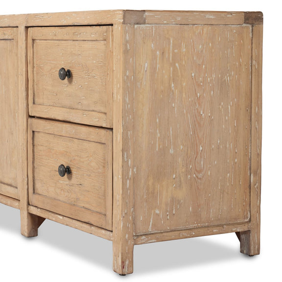 Gaines Media Console - Aged Light Pine