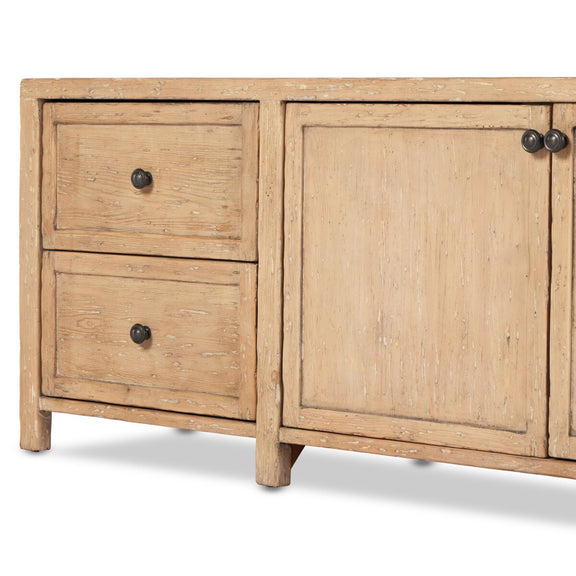 Gaines Media Console - Aged Light Pine