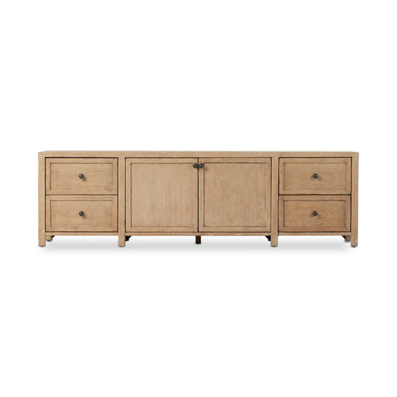 Gaines Media Console - Aged Light Pine