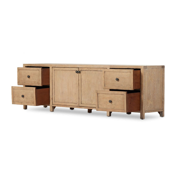 Gaines Media Console - Aged Light Pine