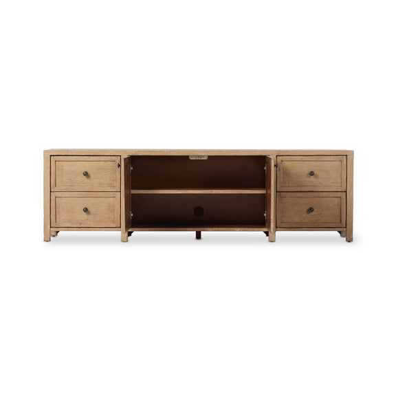 Gaines Media Console - Aged Light Pine