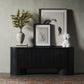 Giovani Media Console - Black Oak Veneer