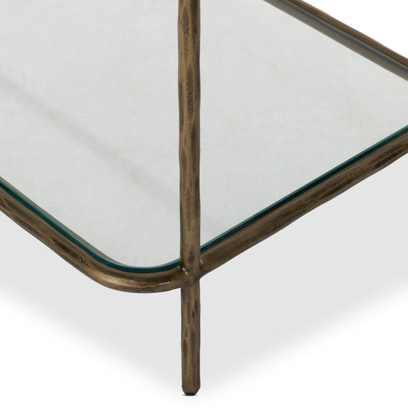 Swinton Bookcase - Hammered Aged Brass