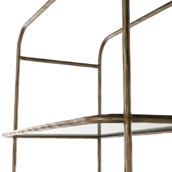 Swinton Bookcase - Hammered Aged Brass