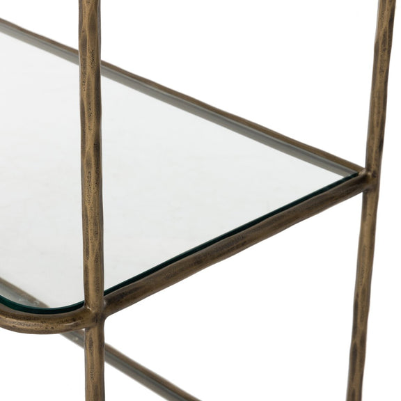 Swinton Bookcase - Hammered Aged Brass