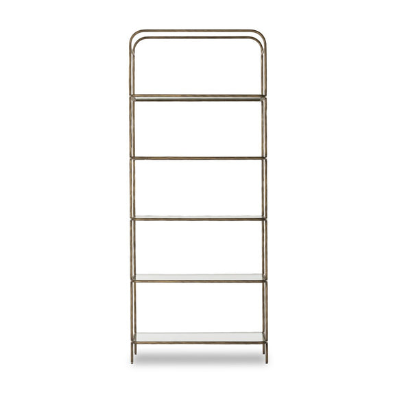 Swinton Bookcase - Hammered Aged Brass