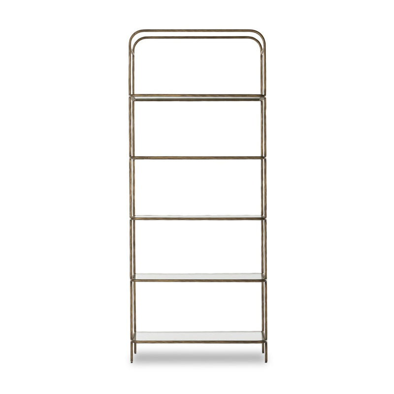 Swinton Bookcase - Hammered Aged Brass