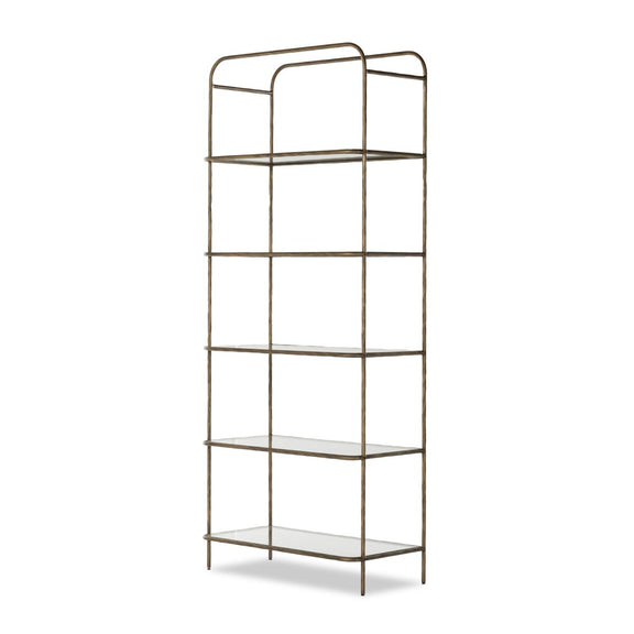 Swinton Bookcase - Hammered Aged Brass