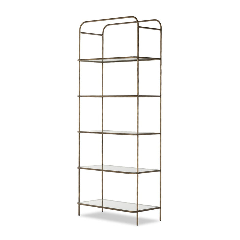 Swinton Bookcase - Hammered Aged Brass