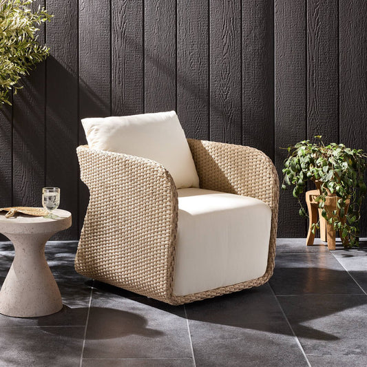 Geneva Outdoor Swivel Chair - Vintage White