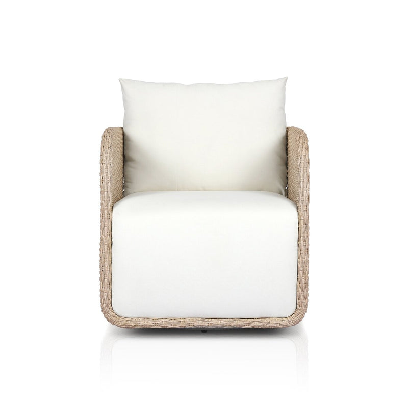 Geneva Outdoor Swivel Chair - Vintage White