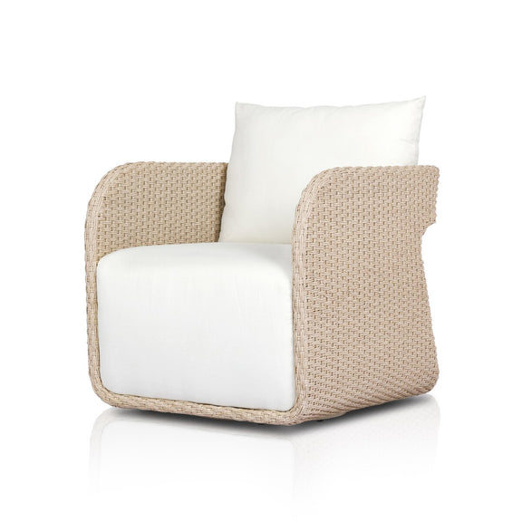 Geneva Outdoor Swivel Chair - Vintage White