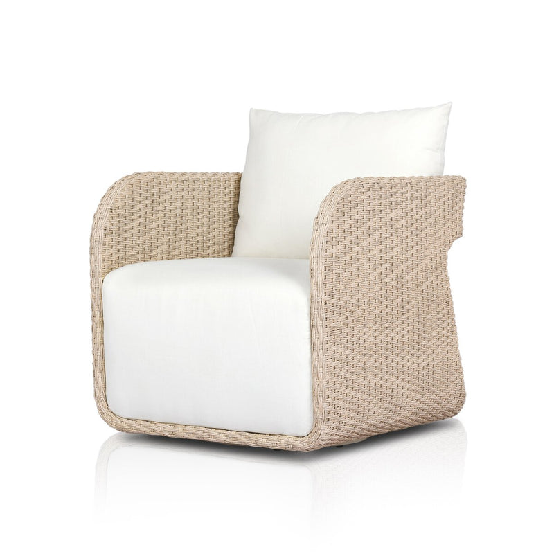 Geneva Outdoor Swivel Chair - Vintage White