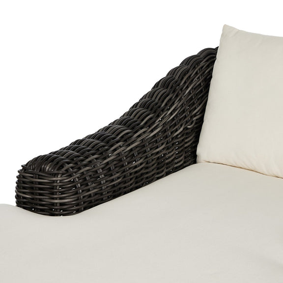 Messina Outdoor Chaise Lounge - Chunky Charcoal Woven