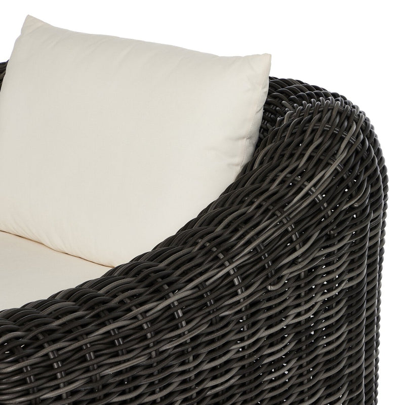 Messina Outdoor Chaise Lounge - Chunky Charcoal Woven