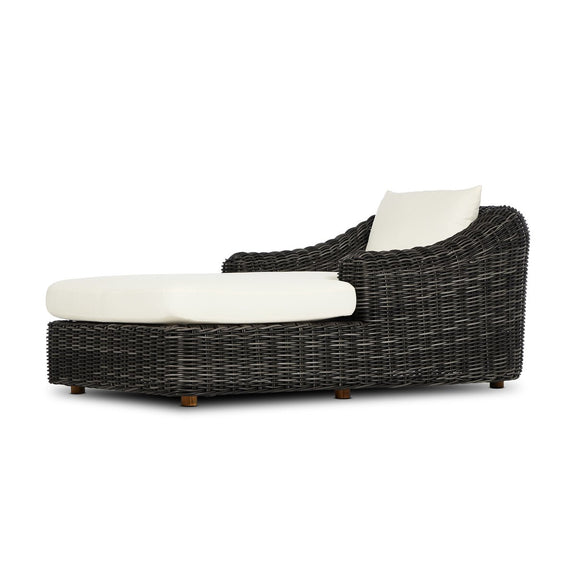 Messina Outdoor Chaise Lounge - Chunky Charcoal Woven