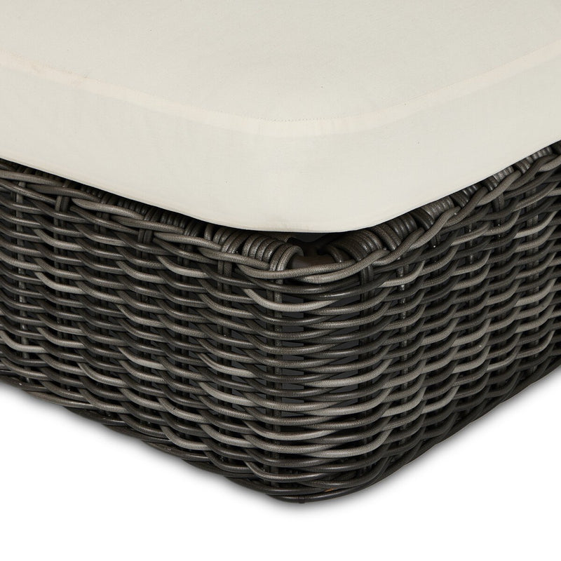 Messina Outdoor Chaise Lounge - Chunky Charcoal Woven