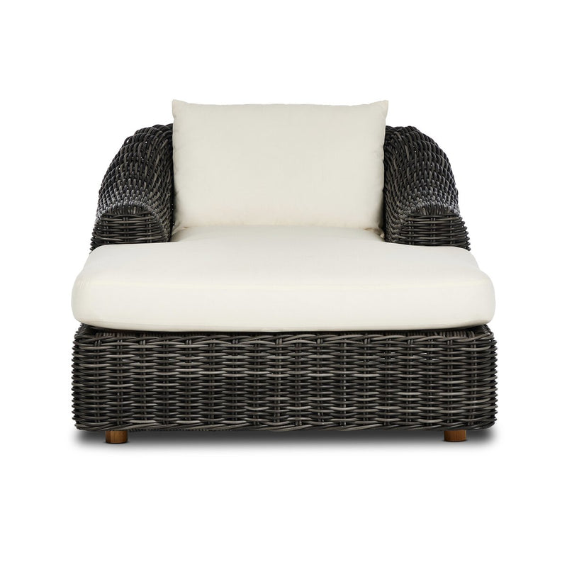 Messina Outdoor Chaise Lounge - Chunky Charcoal Woven