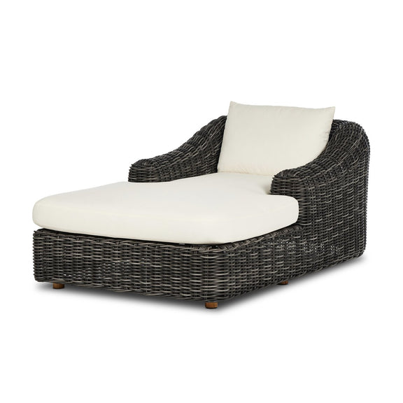 Messina Outdoor Chaise Lounge - Chunky Charcoal Woven
