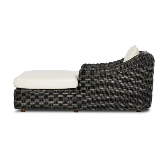 Messina Outdoor Chaise Lounge - Chunky Charcoal Woven