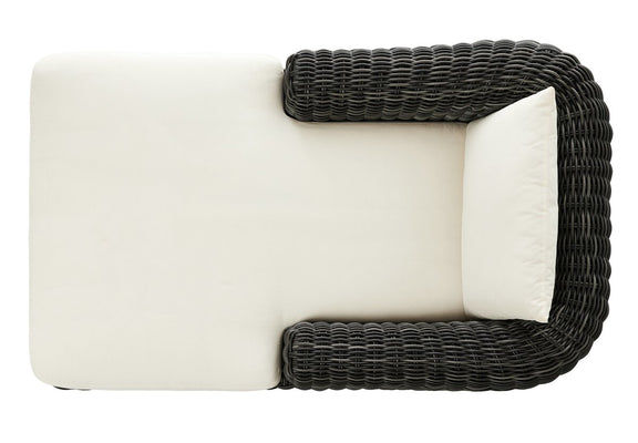Messina Outdoor Chaise Lounge - Chunky Charcoal Woven