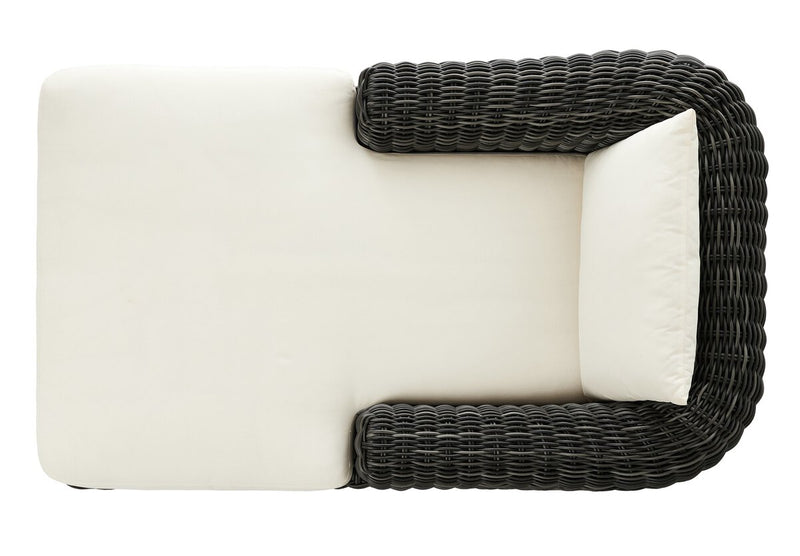 Messina Outdoor Chaise Lounge - Chunky Charcoal Woven