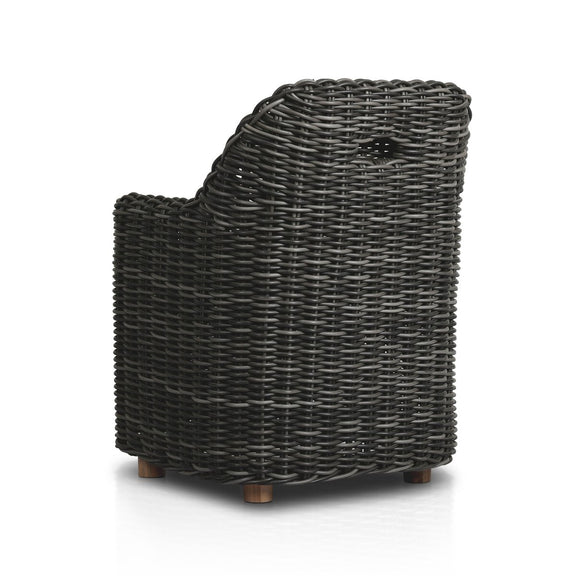 Messina Outdoor Dining Armchair - Chunky Charcoal Woven