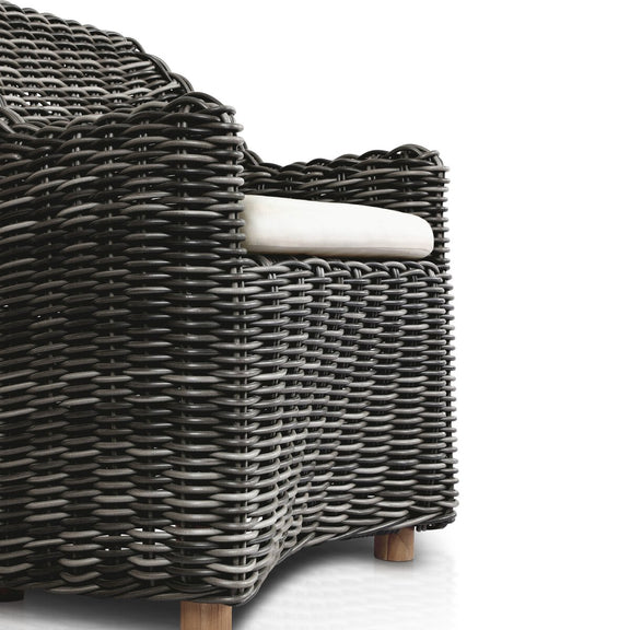 Messina Outdoor Dining Armchair - Chunky Charcoal Woven