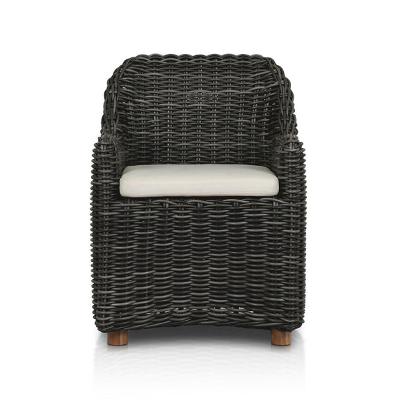 Messina Outdoor Dining Armchair - Chunky Charcoal Woven