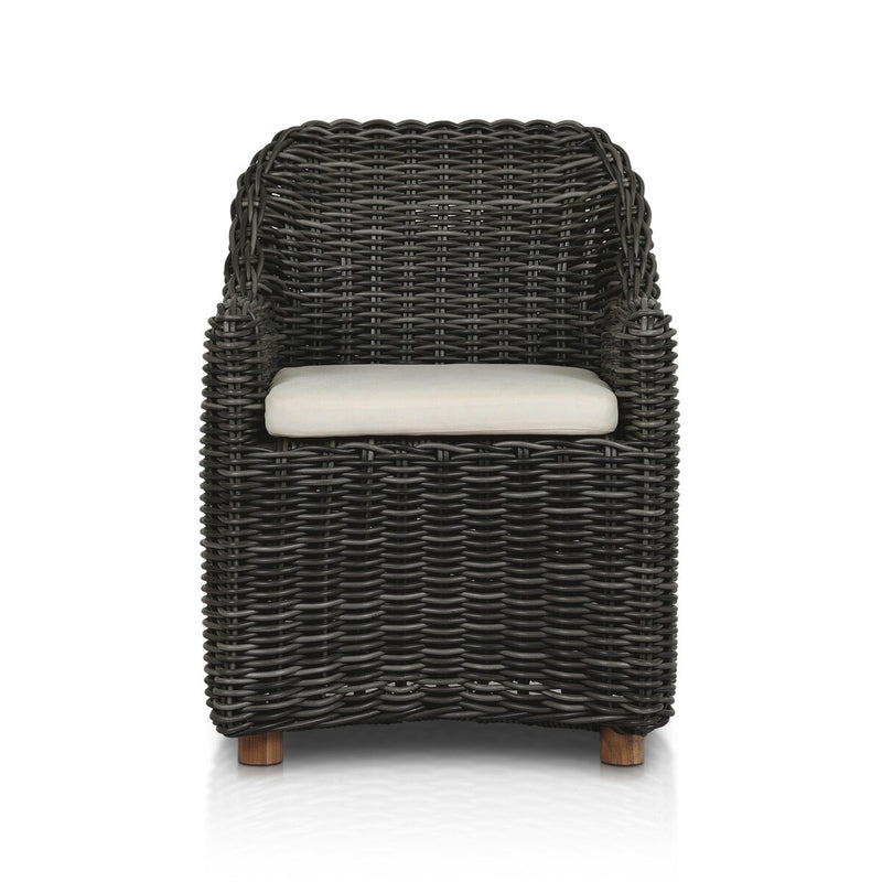 Messina Outdoor Dining Armchair - Chunky Charcoal Woven