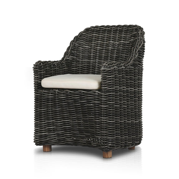 Messina Outdoor Dining Armchair - Chunky Charcoal Woven