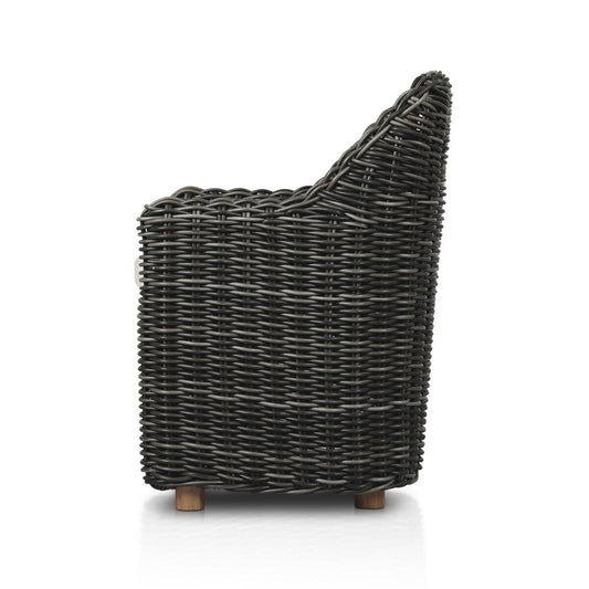 Messina Outdoor Dining Armchair - Chunky Charcoal Woven
