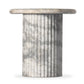Oranda End Table - Polished White Marble