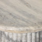 Oranda End Table - Polished White Marble