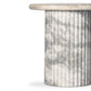 Oranda End Table - Polished White Marble