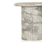 Oranda End Table - Polished White Marble
